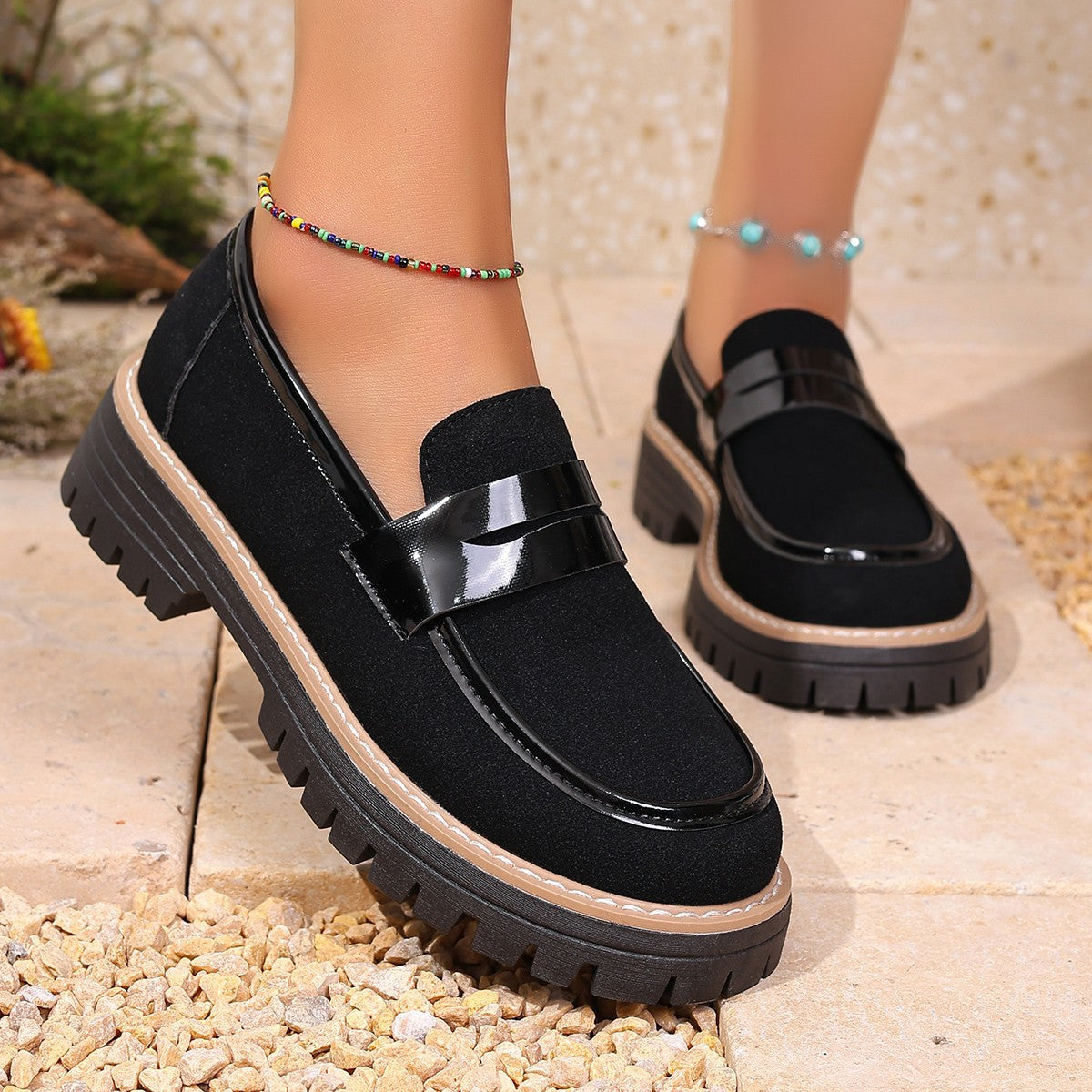 Damen modische Loafers mit rutschfester Sohle R&B