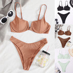 Damen Bikini-Set mit elegantem Push-Up-Oberteil und hoch geschnittenem Slip R&B