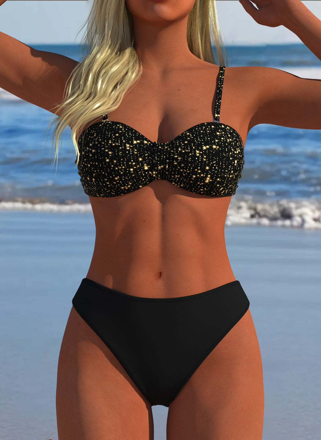 Damen Bikini-Set mit floralem Balconette-Oberteil und hoch geschnittenem Höschen R&B