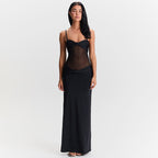 Damen Maxi Strandkleid mit raffiniertem Bustier-Design und elastischem Bund R&B