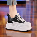 Damen Sportliche Plateausneaker mit atmungsaktiver Obermaterialkombination
