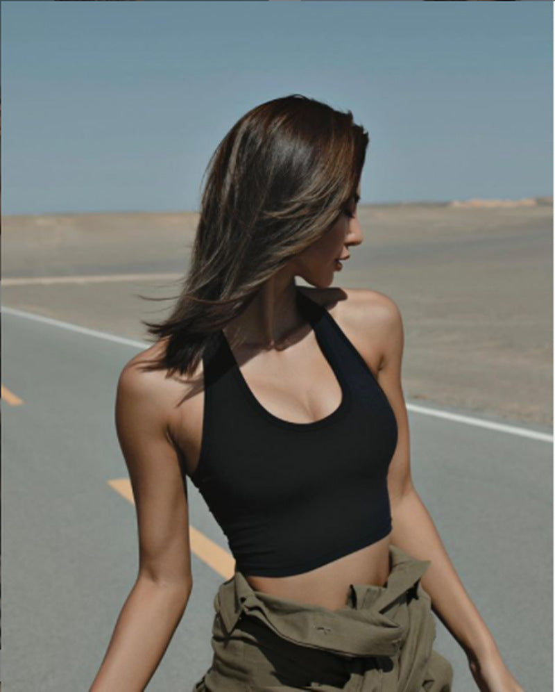 Damen Sportliches Crop-Top mit hochgeschlossenem Kragen und atmungsaktivem Material R&B
