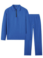 Herren Sportliches Relaxed-Fit Freizeitset mit Stehkragen R&B