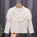 Mädchen T-Shirt mit eleganten Tüllärmeln und Rüschendetails R&B