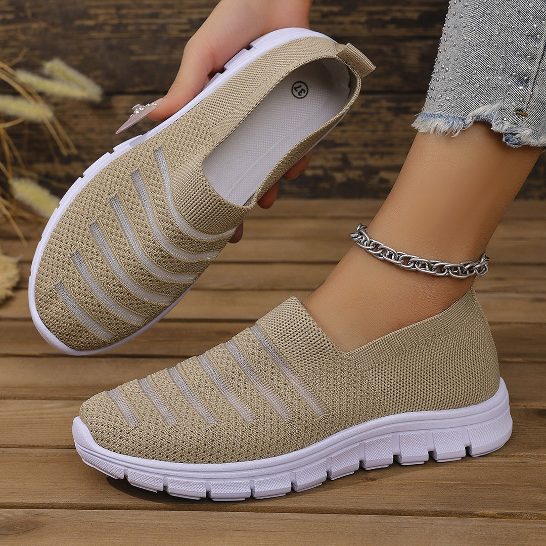 Damen Atmungsaktive Slip-On Sneakers mit elastischem Riemendesign R&B