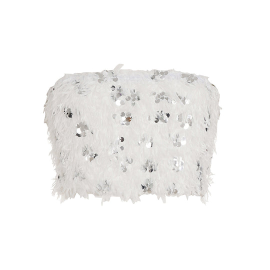 Damen Spitzen-Crop-Top mit glitzernden Pailletten R&B