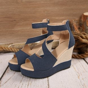 Damen Wedge-Sandaletten mit komfortablem Riemen-Design R&B
