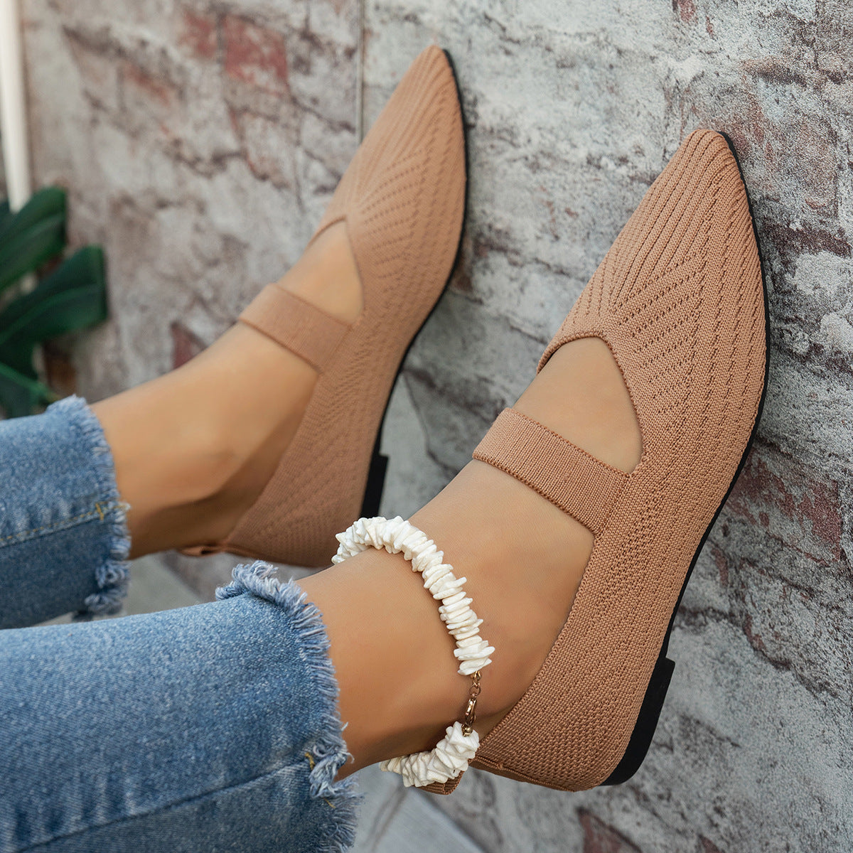 Damen Elegante Ballerinas mit durchbrochenem Design und atmungsaktivem Obermaterial R&B