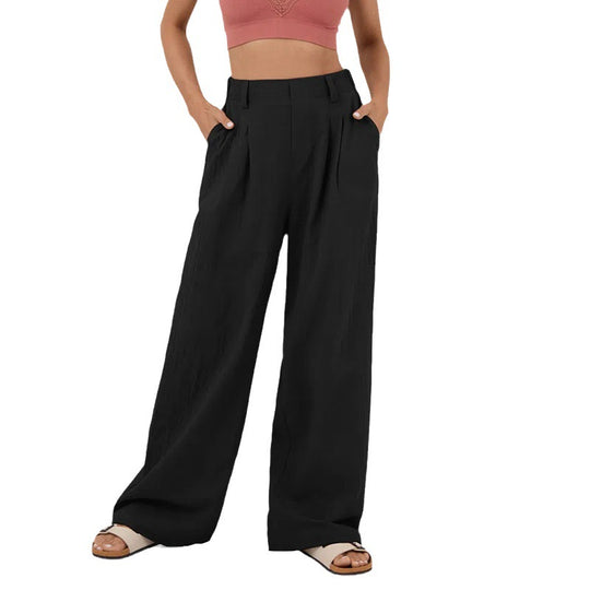 Damen Weite Chinohose mit elegantem Faltenwurf und seitlichen Taschen R&B