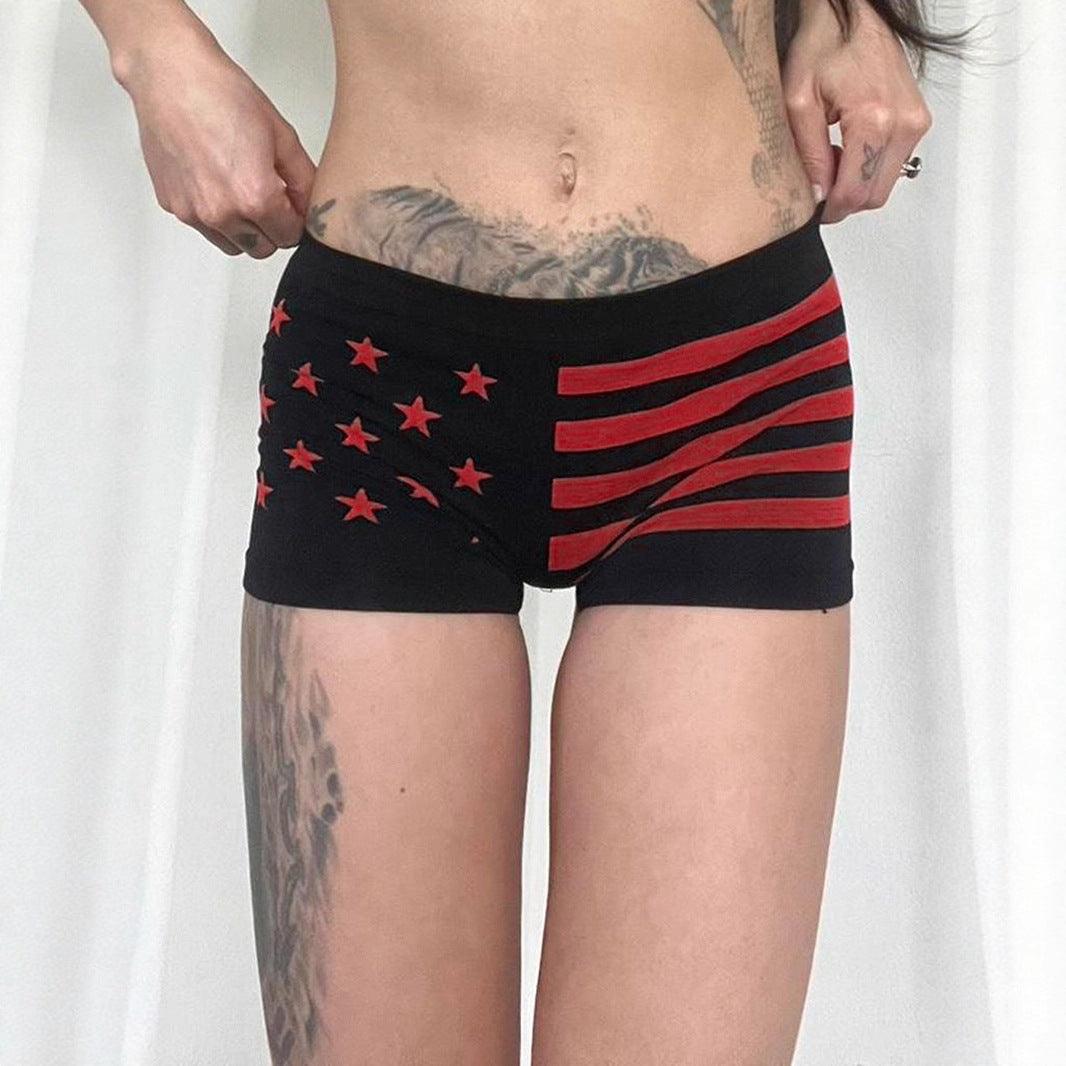 Damen Komfortable Boxershorts mit patriotischem Design R&B