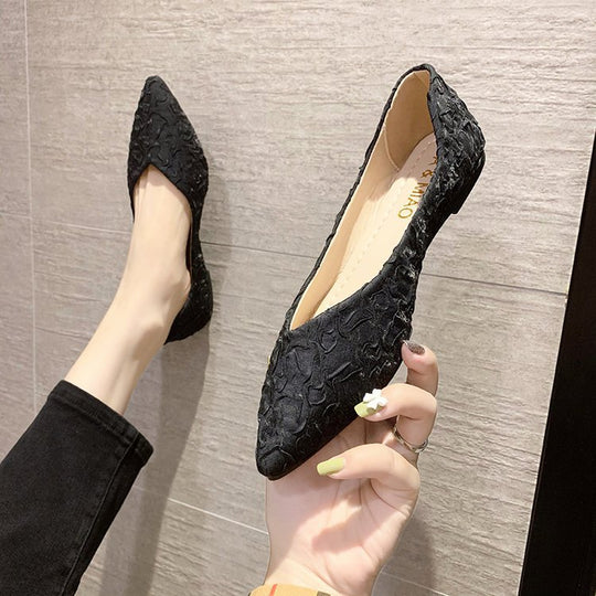 Damen Ballerinas mit spitz zulaufendem Design und strukturiertem Obermaterial R&B