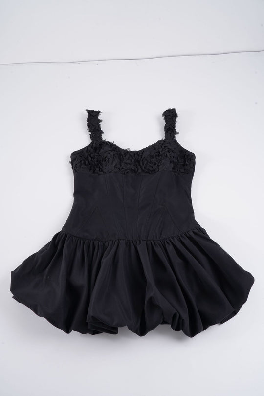 Damen Minikleid mit floralem Spitzenoberteil und voluminösem Rock R&B