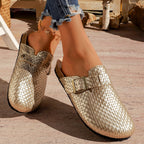Damen Komfortable Clogs mit modischem Flecht-Design EB