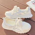 Damen Sportliche Sneaker mit atmungsaktivem Netzdesign und funkelnden Akzenten