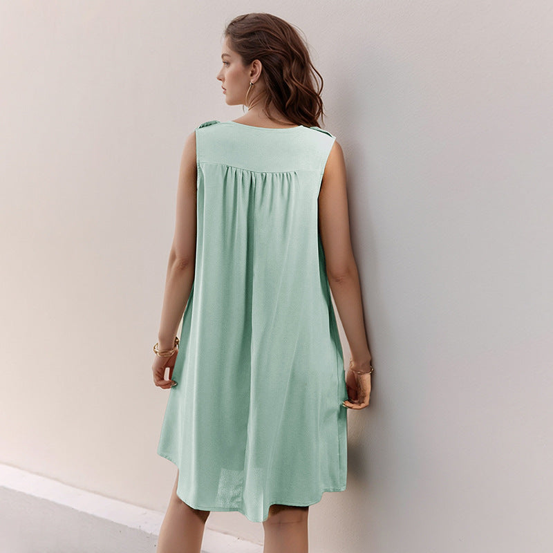 Damen Sommerkleid mit eleganter Knopfleiste und luftiger Silhouette R&B
