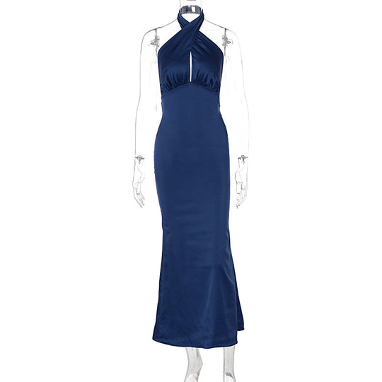 Damen Elegantes Maxikleid mit raffinierter Wickeloptik und schulterfreiem Design R&B