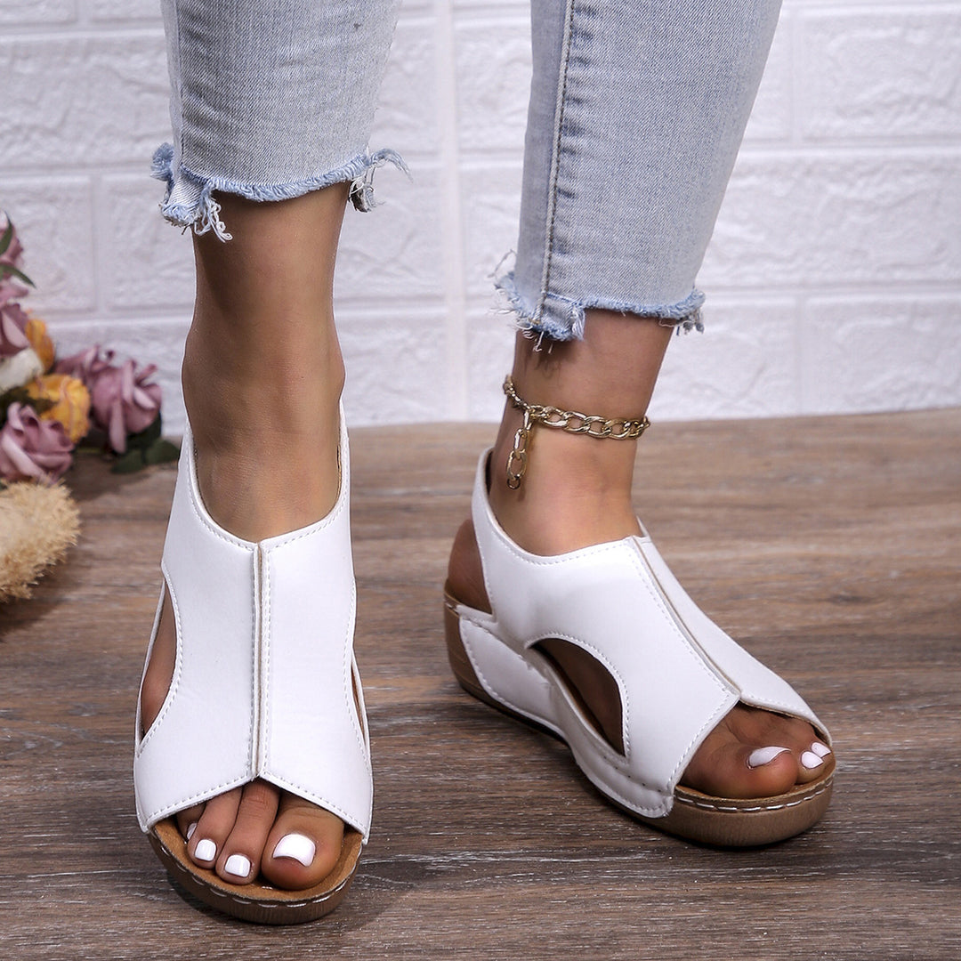 Damen Komfortable Keil-Sandalen mit atmungsaktiver Zehenöffnung R&B