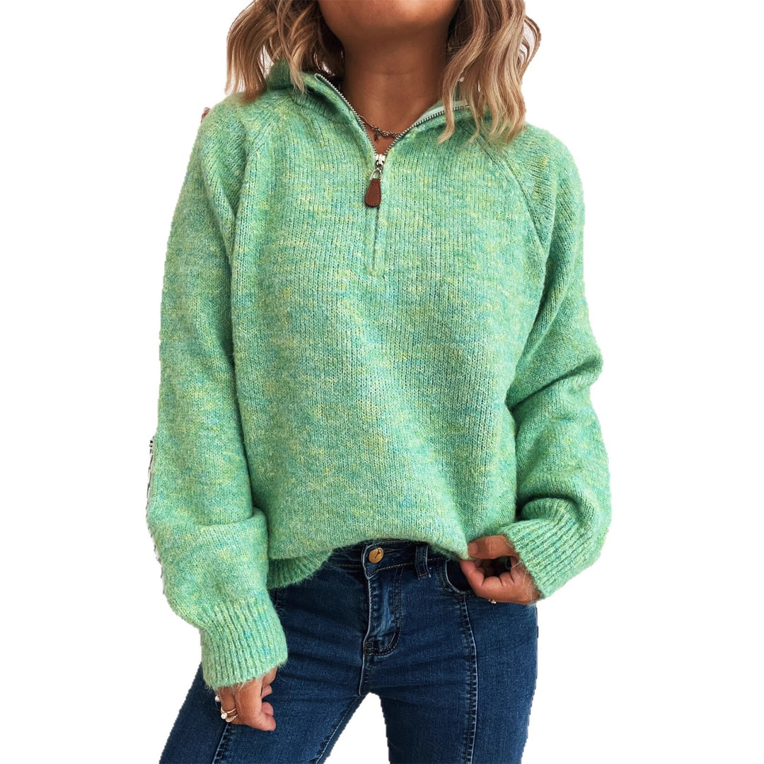 Damen kuscheliger Kapuzenpullover mit Zipper und modernem Rippdesign R&B