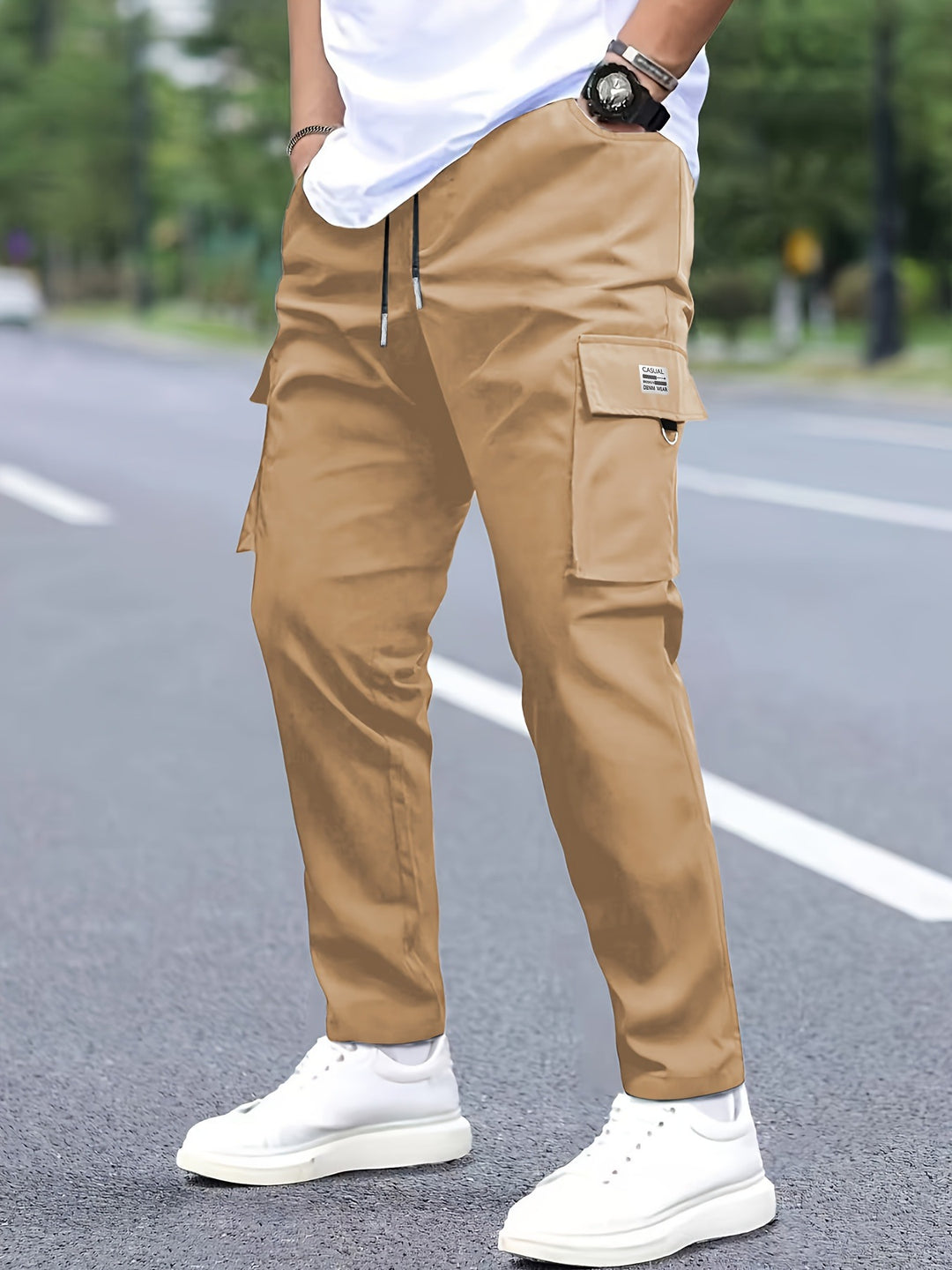 Herren Cargo-Hosen im modernen Design mit praktischen Taschen Hedi-Mode
