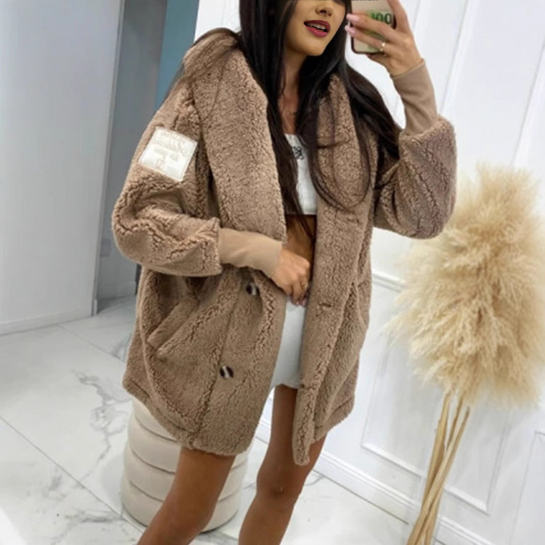 Damen Oversized Teddyjacke R&B