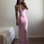 Damen Elegantes Etuikleid mit tiefem V-Ausschnitt und trägerlosem Design R&B