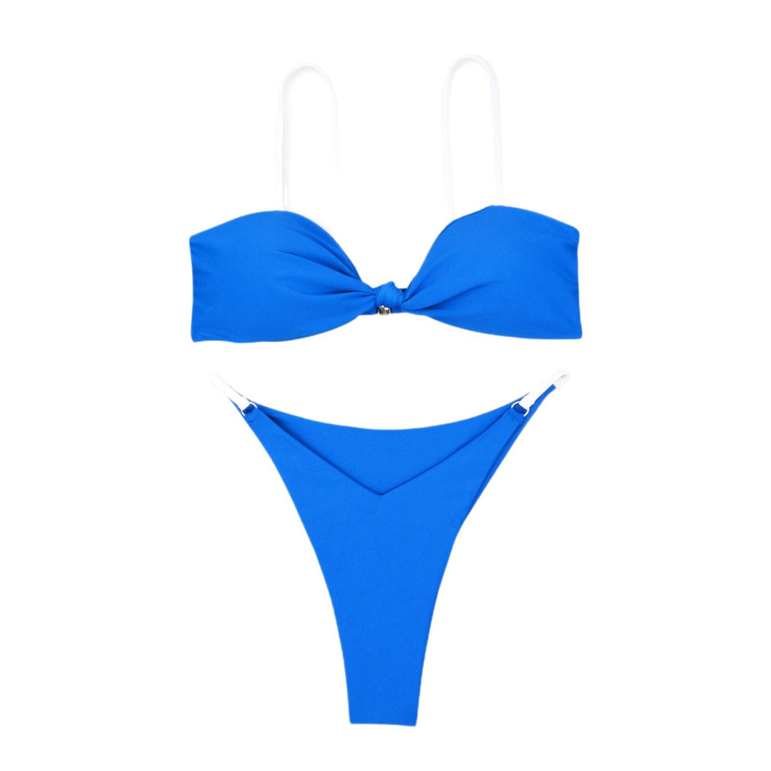 Damen Bandeau-Bikini mit trendigem Knoten-Design und hautfreundlichem Material R&B