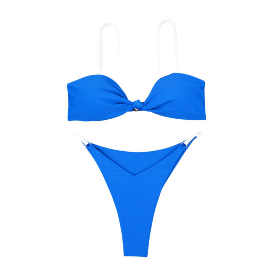 Damen Bandeau-Bikini mit trendigem Knoten-Design und hautfreundlichem Material R&B