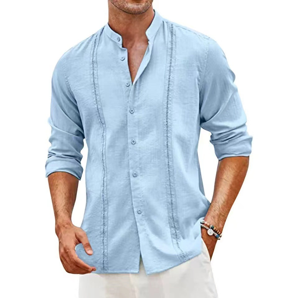 Herren lässige Leinenbluse R&B