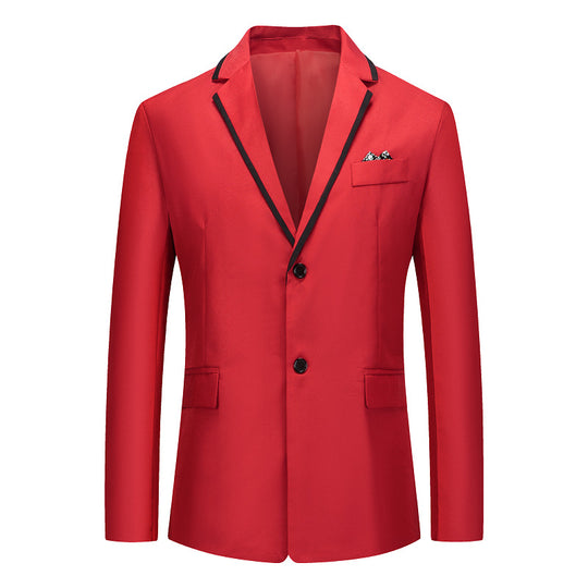 Herren eleganter smoking blazer mit kontrastierenden Details und praktischen Taschen R&B