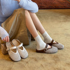 Damen Komfortable Clogs mit modischem Flechtmuster und anpassbarem Riemen
