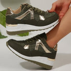 Damen Sportliche Sneakers mit schimmerndem Akzent R&B