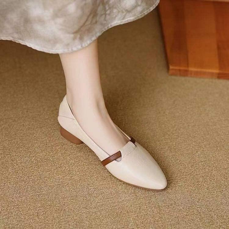 Damen Elegante Ballerinas mit komfortablem Blockabsatz und modischem Riemen
