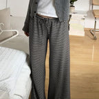 Damen Bequeme und luftige Sommerhose mit Streifenmuster und elastischem Bund R&B