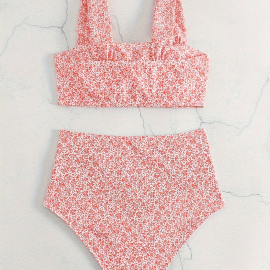 Damen Hochtailliertes Bikiniset mit floralem Muster R&B