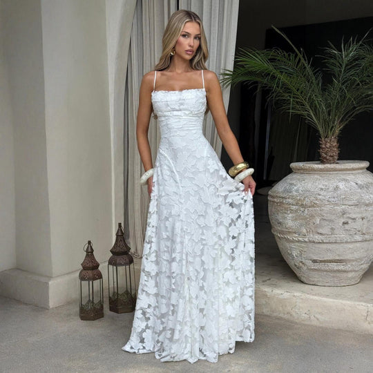 Damen Elegantes und figurumspielendes Abendkleid mit floralen Applikationen R&B