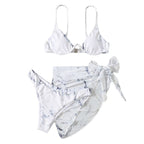 Damen Triangel-Bikini-Set mit verspieltem Wickelrock