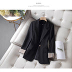 Damen Eleganter Blazer mit modernen Karodetails R&B