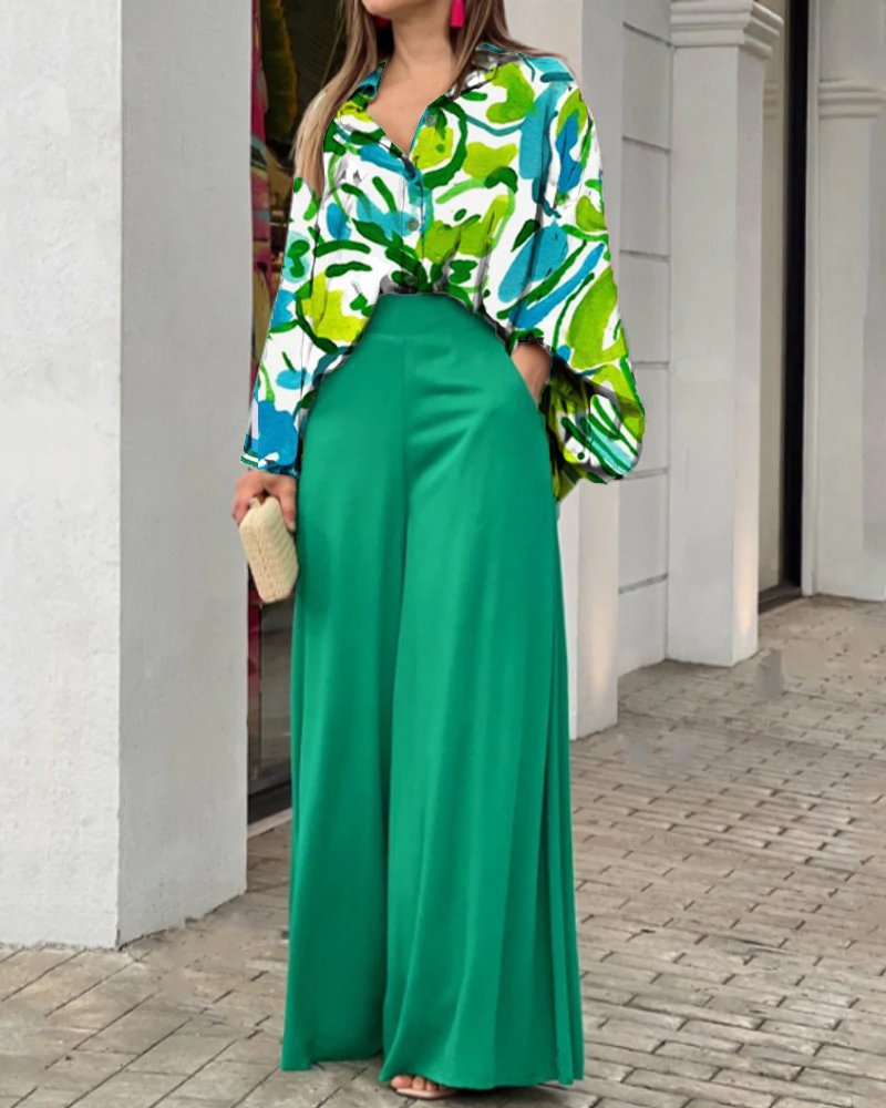 Damen Weit geschnittene Culotte-Hose mit hohem Bund und fließendem Stoff R&B
