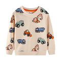 Unisex Sweatshirt mit bunten Baustellenfahrzeugen R&B