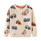 Unisex Sweatshirt mit bunten Baustellenfahrzeugen R&B