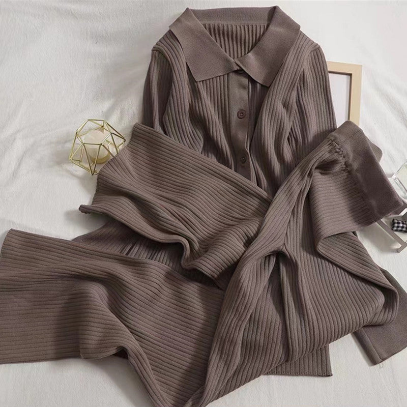 Damen Strickpullover mit klassischem Kragen R&B