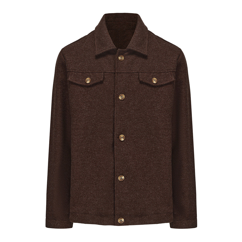 Herren modische Denimjacke mit Knopfleiste und Taschen R&B
