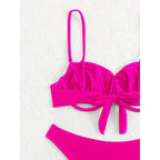 Damen Bikini-Set mit elegantem Bügeloberteil und hohem Beinausschnitt