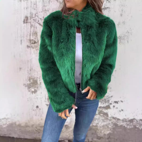Damen Kunstpelz-Bomberjacke R&B
