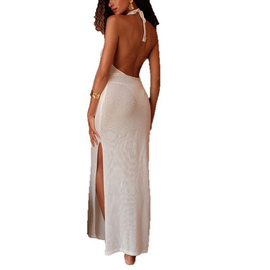 Damen Maxikleid aus luftiger Häkelstruktur mit einzigartigem Cut-Out R&B