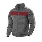 Herren Sportliche Fleecejacke mit hohem Kragen und reflektierenden Akzenten R&B