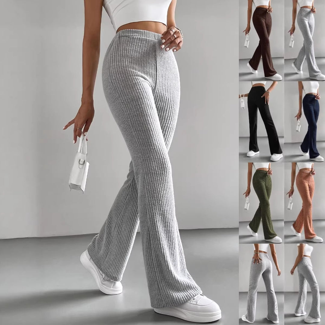Damen Wide-Leg Ribbed-Hose R&B