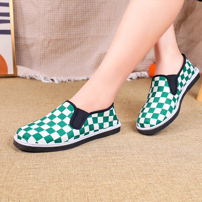 Damen Bequeme Slip-On Schuhe mit kariertem Design R&B
