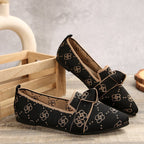 Damen Stilvolle und komfortable Ballerinas mit großem Schleifendetail R&B