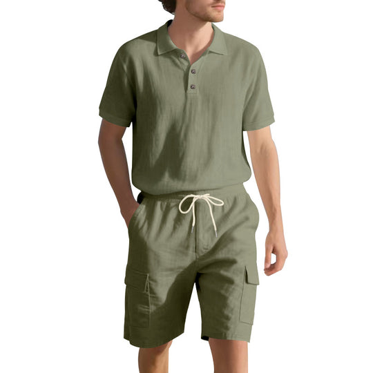 Herren Freizeit-Set mit atmungsaktivem Polo-Shirt und komfortablen Shorts R&B
